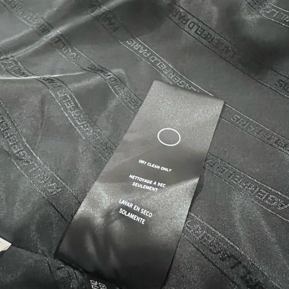 Karl Lagerfeld Paris Wool Stand Collar Coat | Medium | Navy - Picture 15 of 17